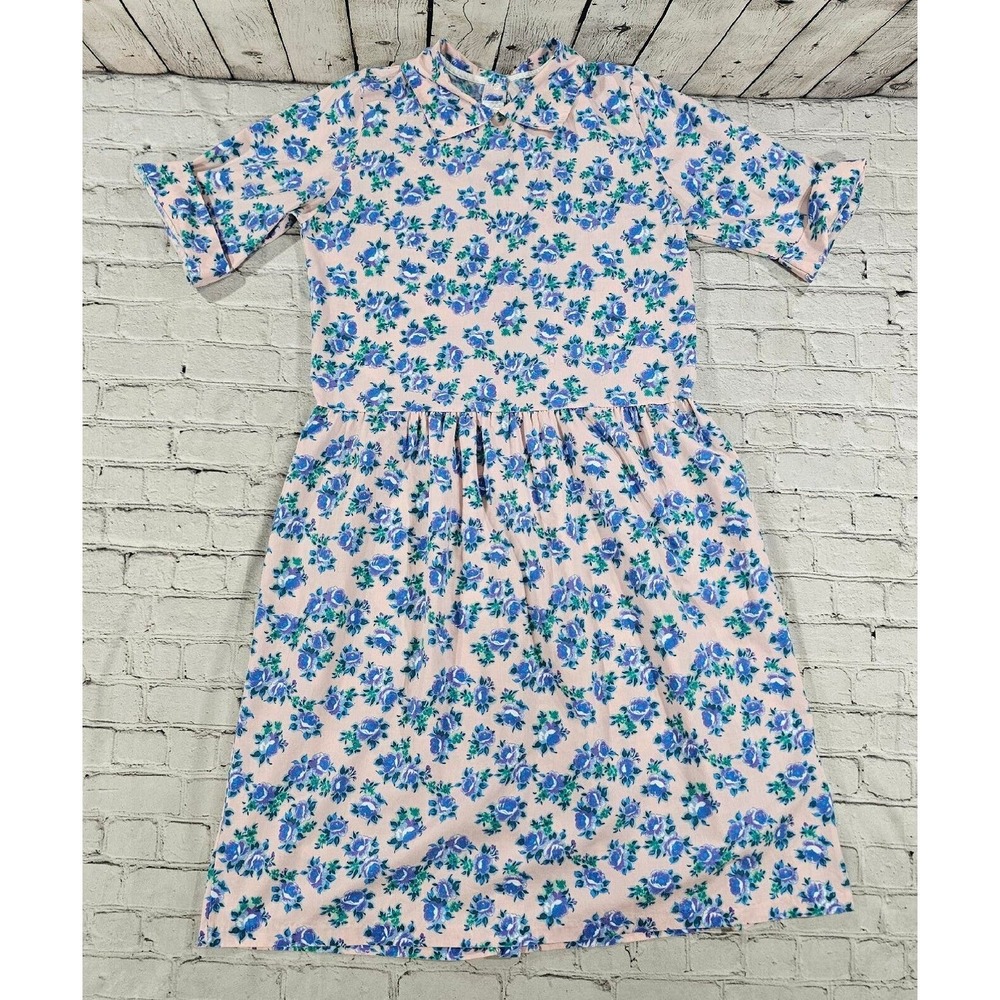 BUCK & BUCK Dress Modest Farm Button Snap Country Long USA MADE VINTAGE SZ SMALL